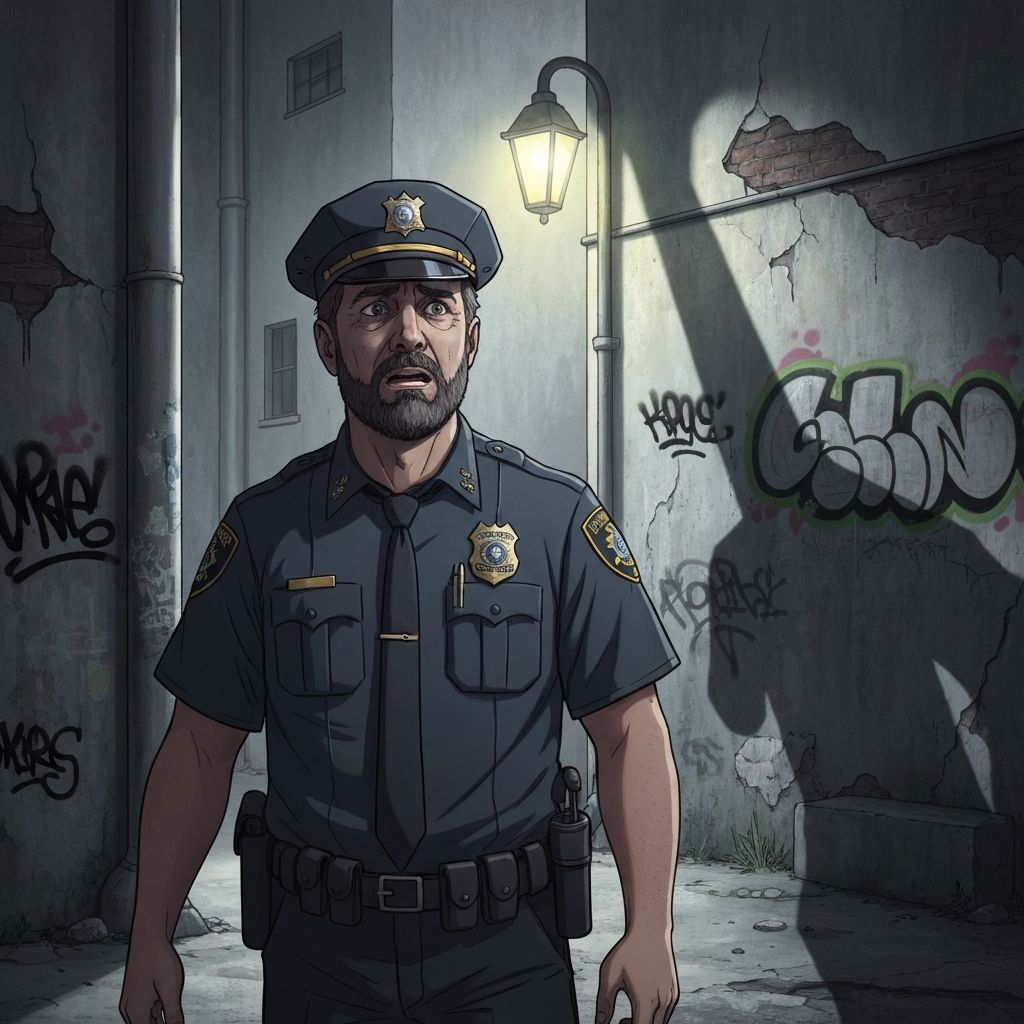 Police Ghost Exit - Officer left looking like a ghost